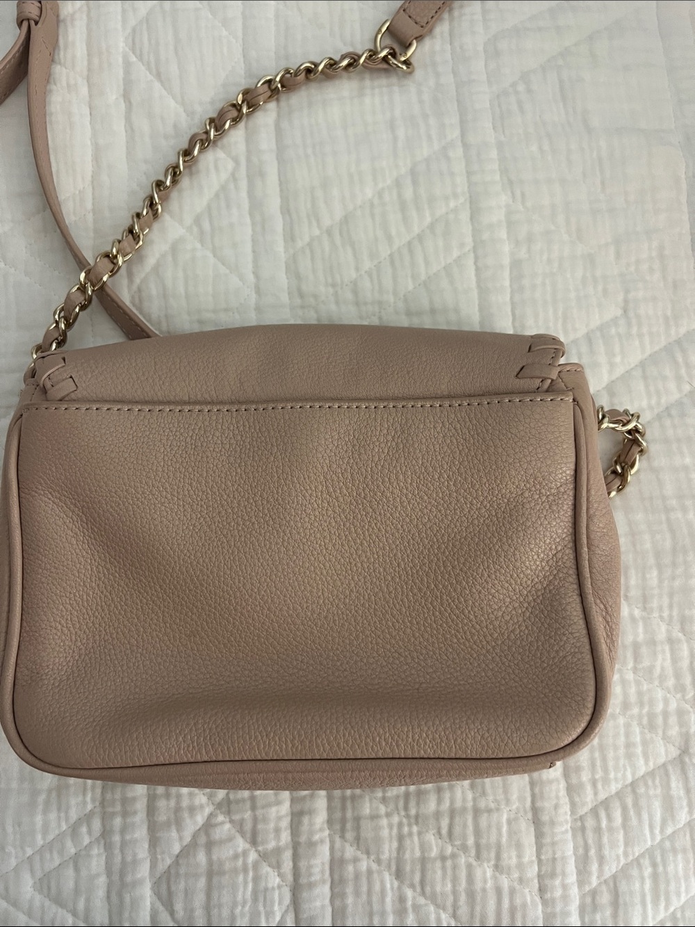 Tory Burch Blush Pink Leather Whipstitch Chain Crossbody - Picture 4 of 7